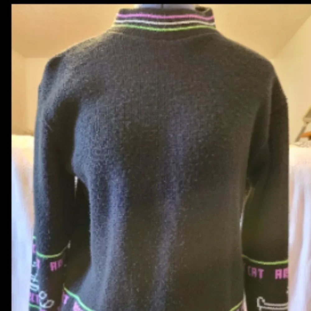 Rare Vintage 60s Arctic Cat Snowmobile Knit Graphic Sweater Shirt Pullover M 38 - Picture 7 of 13